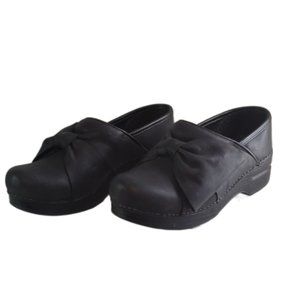 Dansko Pro Bow Black Milled Leather Professional Clog l Size EU 37 / US 6.5 - 7